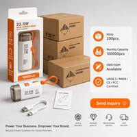 Batterie externe haute capacité 10000mAh, charge rapide 22.5W PD QC, affichage numérique, batterie portable mince