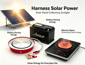 Estufa Eléctrica Portátil de Corriente Continua: Cocina Amor para Uso Fuera de la Red, Alimentada por Paneles Solares y Baterías de 12V - Product Image 2