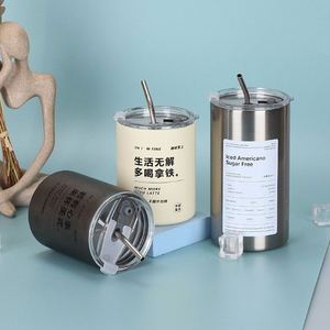Custom Logo 320ml 600m Double Wall Vacuum <b>Insulated</b> Dual Drinking Lid Straw Travel Coffee Mug Tumbler - Product Image 5