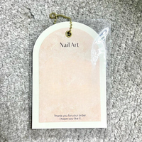 Présentoir de cartes à ongles personnalisé, estampage à chaud doré, texture gaufrée, accessoires de bijoux à la mode, logo, humidité aseptique
