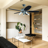 Ventilateur de plafond solaire extérieur étanche au design moderne, nouvelle arrivée populaire, avec télécommande, en métal, pour usage domestique et bureautique