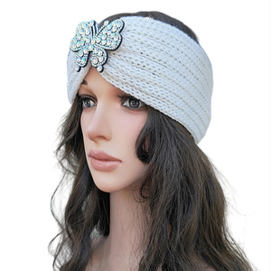 Diadema de punto de ganchillo <span class=keywords><strong>para</strong></span> mujer, calentador de orejas, <span class=keywords><strong>turbante</strong></span> suave, calentador elástico, diademas, moda de invierno, envoltura <span class=keywords><strong>para</strong></span> la cabeza - Product Image 3