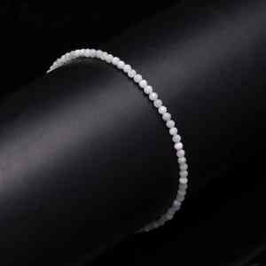 3mm Natural White Moonstone Faceted Round Shape Gemstone <b>Beaded</b> <b>Bracelets</b> For Women 925 <b>Sterling</b> <b>Silver</b> Clasp From Wholesaler - Product Image 1