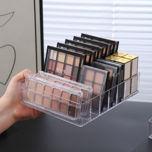 Cosmetic <b>Storage</b> Box <b>Plastic</b> Transparent <b>Drawer</b> Divider For Eyeshadow Palette Lipstick Blush Makeup Organizer Desktop Holder - Product Image 1