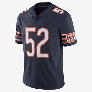 Maillot de football américain sublimé pour homme, bleu, avec numéro imprimé, à manches courtes, pour entraînement et match, en gros - Product Image 1