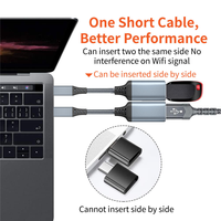Adaptateur USB C femelle vers USB 3.0 mâle en nylon tressé en aluminium avec transfert de données de 5 Go, 0,2 m, état neuf, alimentation, concentrateur USB C