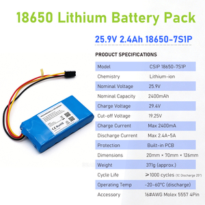 कस्टम उच्च क्षमता वाली बैटरी पैक 18650 7s1p li-आयन बैटरी 25.2v 25.9v <span class=keywords><strong>2</strong></span>.4ah <span class=keywords><strong>2</strong></span>.<span class=keywords><strong>2</strong></span>आह 3.<span class=keywords><strong>2</strong></span>आह 3.<span class=keywords><strong>2</strong></span>आह 3.2h 3.<span class=keywords><strong>2</strong></span>आह - Product Image 3