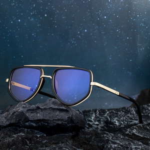 Lunettes de soleil pour hommes, monture carrée, polarisées, UV400, en métal noir, en plastique, lentilles TAC, XH-98350P - Product Image 3