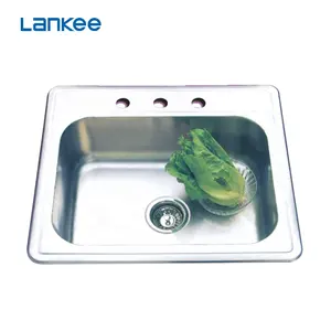 Fregadero de acero inoxidable para el hogar, lavaplatos grande de una sola ranura para lavar verduras, lavabo de mesa extensible