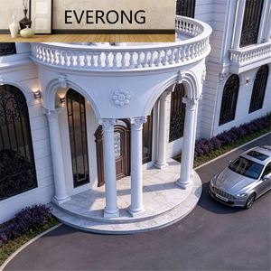 Colonnes en marbre néoclassiques sur mesure, base et capitale complètes, marbre blanc massif, décoration de façade de villa de luxe - Product Image 5