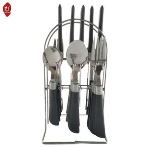 Classic Reusable Stainless Steel Cutlery Black <b>Plastic</b> Handle Stainless Steel Cutlery <b>Set</b> - Product Image 1