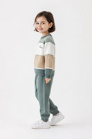 Haut en tricot pour enfants avec logo personnalisé, tricoté épais, manches longues, col rond, rayé, décontracté, hiver, mélange de viscose, usine OEM & ODM