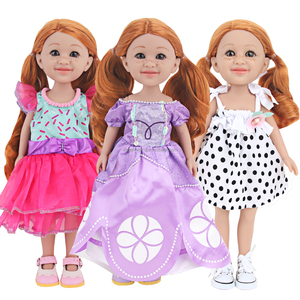 Bambola Nera da 14 Pollici con Doppia Coda di Cavallo Ricciola, Capelli Ricci Marrone Dorato, Vestiti e Scarpe in Vinile <span class=keywords><strong>Non</strong></span> Inclusi - Product Image 1