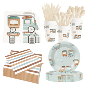 DAMAI - Juego de Vajilla Desechable con Temática de Autos para Fiestas de Cumpleaños Infantiles, Decoraciones para Fiestas, Platos de Papel, Vasos y Servilletas - Product Image 5