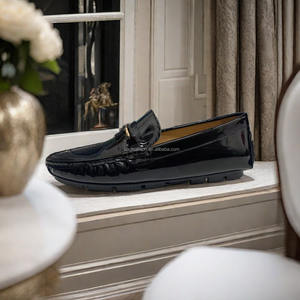 Elegantes Mocasines de Cuero Genuino para Hombre, Zapatos Casuales con Cierre Deslizante, Impermeables, Color Verde Perenne, para Otoño, Oficina, Ocio, Cómodos - Product Image 2