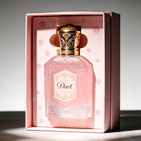 OEM&ODM Flacons de parfum carrés en verre de 1,7 oz et 3,4 oz avec bouchon doré, couleur personnalisée, logo et boîte d'emballage