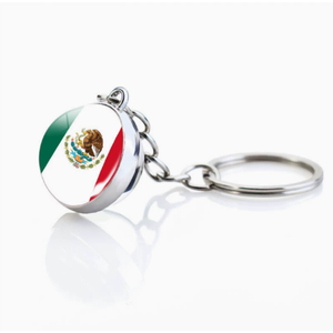 Porte-clés en métal avec drapeau de Sainte-Lucie, boule de verre suspendue, décoration, cadeau pour amis, accessoire tendance, livraison rapide. - Product Image 2