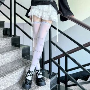 <span class=keywords><strong>Collant</strong></span> da donna con stampa anime, bianchi trasparenti, in nylon ad alta elasticità, modellanti per le <span class=keywords><strong>gambe</strong></span>, stile ragazza dolce, per cosplay - Product Image 4