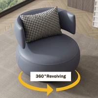 Fauteuil rotatif nordique moderne Simple salon chambre loisirs créatif en cuir canapé simple pour la maison hôtel chaise d'accent