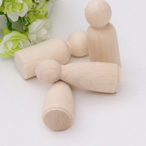 Petite figurine en bois de couleur naturelle, 18 cm, poupée marionnette DIY pour enfants, jouet à peindre - Product Image 1