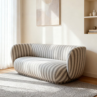 Ensemble de canapés modernes minimalistes en tissu rayé pour salon, usage domestique, style nordique, ensemble de meubles
