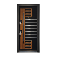 Porte d'entrée en acier moderne de style français double Skyland Security, revêtement en poudre, isolation thermique, garantie de 5 ans, utilisation hôtelière