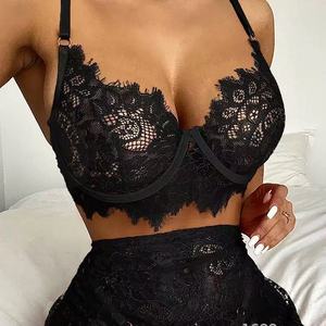 X2026, suministro de fábrica de China, conjuntos de lencería Sexy de encaje negro, nuevo tipo de encaje, gran oferta, buena calidad, lencería Sexy barata para mujer - Product Image 5