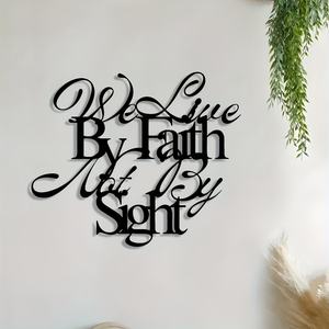 Decoración de Pared Tradicional de Hierro - 'Vivimos por Fe, No por <span class=keywords><strong>la</strong></span> Vista' Decoración para el Hogar Inspirada en <span class=keywords><strong>la</strong></span> <span class=keywords><strong>Biblia</strong></span> Cristiana - Product Image 4