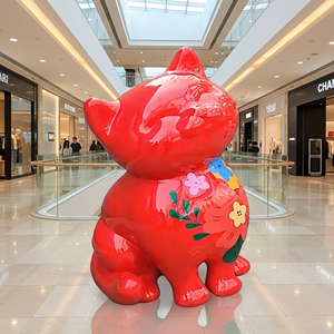 Escultura de Gato de Acero Inoxidable, Moderna, Resistente a la Intemperie, Estatua de Animal <span class=keywords><strong>para</strong></span> Interiores y Exteriores, Arte de Gato Estilizado <span class=keywords><strong>para</strong></span> Decoración de Jardín o Centro Comercial - Product Image 5