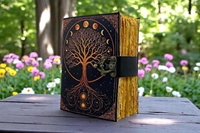 Carnet Grimoire en Cuir de Buffle Tree Life Fait Main Vintage, Journal Céleste, Cahier de Croquis Vierge, Cadeau, Couverture Rigide avec Logo Gaufré