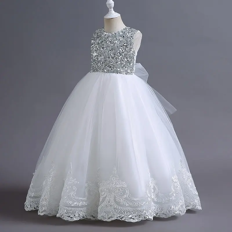 Flower Girls Dresses For Wedding 2023 Sequin Dresses For Girls 6-14 Years Wedding Clothing Girls Wedding Dresses