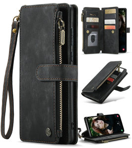 Support de téléphone magnétique de luxe à chargement sans fil avec porte-cartes en PU et dragonne pour S26 Ultra A71 A72 <span class=keywords><strong>A52</strong></span> - Product Image 1