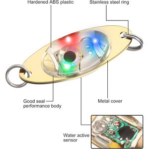 Premium LED illuminato da 20g esche da pesca subacquea lampeggiatore Bass Halibut esca Trolling in acqua salata Deep Drop da pesca in acque profonde cucchiai da pesca - Product Image 5