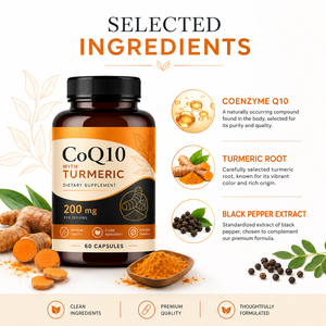 Complément alimentaire végétalien pour adultes à base de coenzyme Q10 OEM avec extrait de curcuma, Ubiquinol, 60 capsules, bienfaits antioxydants, soutien énergétique et immunitaire - Product Image 5