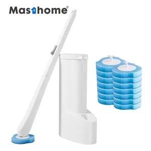 Brosse de nettoyage de toilette jetable de remplacement en plastique de salle de bain Masthome avec support