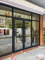 Porte d'entrée double moderne en alliage d'aluminium étanche style KFC pour usage intérieur/extérieur Appartements Écoles Boutiques Supermarchés