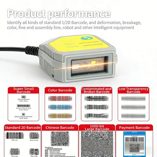 High Precision Ultra Compact Embedded 2D Barcode Scanner 4mil Barcode Recognition IoT Industrial Chain USB Stock