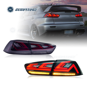 Hcmotionz <span class=keywords><strong>ไฟ</strong></span><span class=keywords><strong>ท้าย</strong></span> LED สำหรับ Mitsubishi <span class=keywords><strong>Lancer</strong></span> 2008-2017 EVO X smok/ Red โคมไฟหลังประกอบ DRL Start-up ใหม่ - Product Image 1
