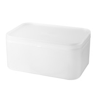 Boîte de rangement de bureau rectangulaire en plastique transparent avec couvercle, organiseur de cosmétiques et de soins de la peau, empilable, capacité 2L, 40x40x25cm