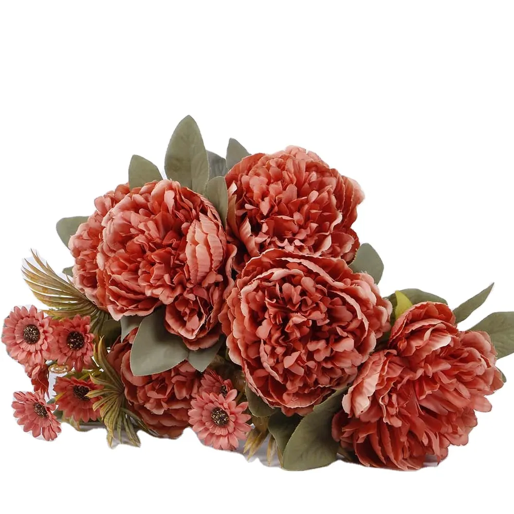 Букет искусственных цветов, декоративные цветы, оптовая продажа, цветы пиона для дома и свадьбы
