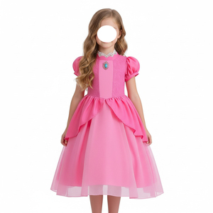 Costume da Principessa Peach Rosa per TV e <span class=keywords><strong>Film</strong></span> <span class=keywords><strong>di</strong></span> Pasqua, Abito da Ballo per Bambine, Vestito da Principessa per Halloween, Carnevale, Cosplay, Festa <span class=keywords><strong>di</strong></span> Compleanno - Product Image 4