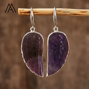 Classique cristal ange aile boucles d'oreilles couleur argent <span class=keywords><strong>oeil</strong></span> <span class=keywords><strong>de</strong></span> <span class=keywords><strong>tigre</strong></span> pierre <span class=keywords><strong>de</strong></span> lune pierres précieuses balancent boucle d'oreille femmes cadeaux - Product Image 3