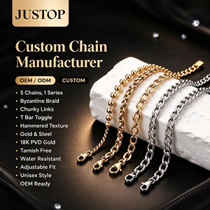 Bracelet à chaîne à billes en gros, fermoir à barre en T personnalisé, acier inoxydable 316L plaqué or PVD 18K, bijoux pour femmes - Product Image 1