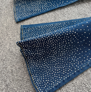 Ensembles <span class=keywords><strong>en</strong></span> <span class=keywords><strong>jean</strong></span> pour femmes, costume <span class=keywords><strong>en</strong></span> <span class=keywords><strong>jean</strong></span> pour femmes avec paillettes, haut sans manches dos nageur et pantalon évasé taille haute, tendance - Product Image 6