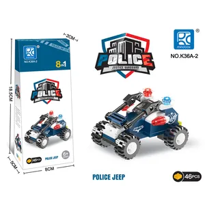 mindbox K36A Hot New Products building block car creative diy toys plastic police jeep patrol motorcycle 8 in 1 police brick set