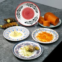 Direct leverbaar: 5 inch vaatwasserbestendige keramische raspplaat voor knoflook, gember, ui, fruit. Gemakkelijk schoon te maken, steengoed raspbord.