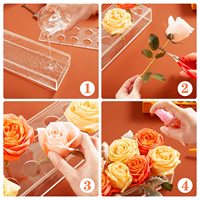 Support à fleurs rectangulaire transparent en acrylique, personnalisé, pour mariage, fête, bar, restaurant, 12/16/18/24 trous, vente en gros d'usine