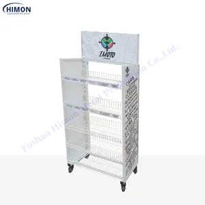 Retail Shop Display Unit Products For Snacks Candy Drinks Store Wire Baskets Metal Display Stand