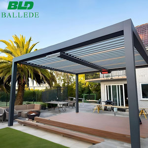 Pérgola de Aluminio <span class=keywords><strong>con</strong></span> Techo de Láminas para Exteriores, Motorizada, <span class=keywords><strong>con</strong></span> Luces LED, Resistente al Viento, para Patio Trasero, <span class=keywords><strong>Terraza</strong></span> - Product Image 3