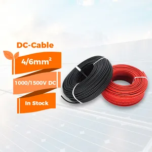 Durable PVC insulated sheath solar cable 1000V 1500V DC single core 6mm2 100m photovoltaic cable